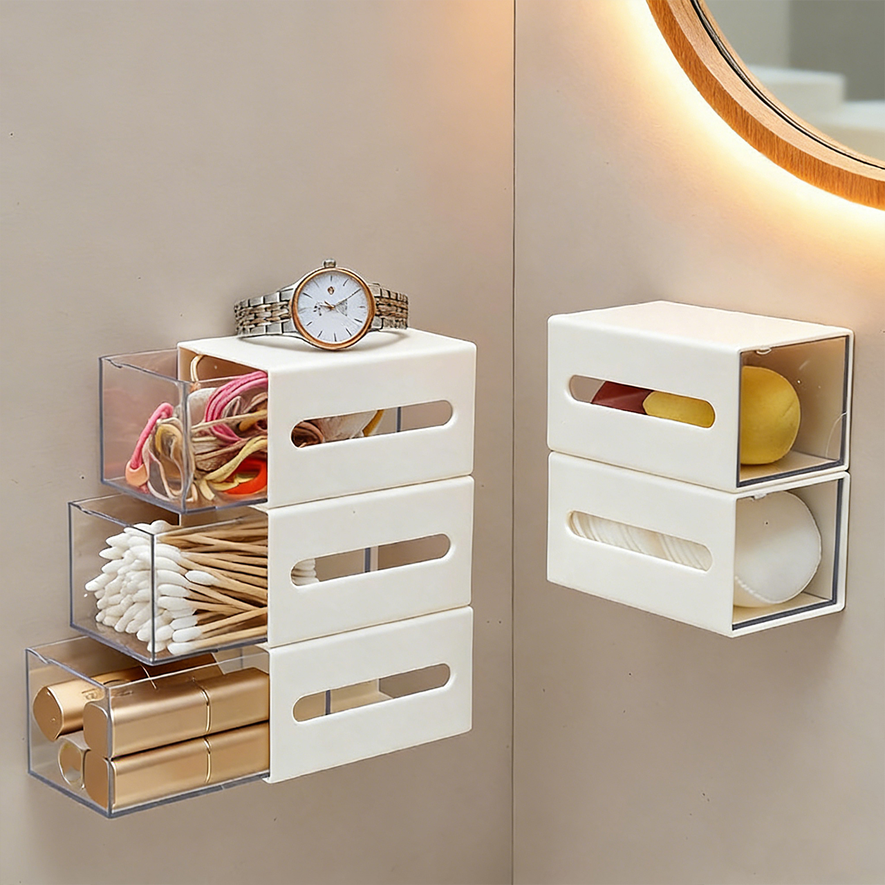 Drawer Organizer Peg - Bathroom Bidirectional Storage Box for Makeup