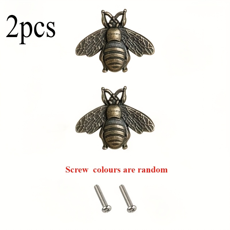Used Furniture Hardware - 2 Vintage Bee Cabinet Handles, Zinc