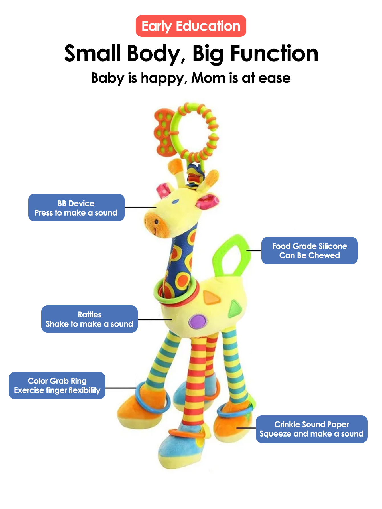 1pcs Soft Giraffe Animal Handb - Furniture Hardware For Bed recensie en prijs